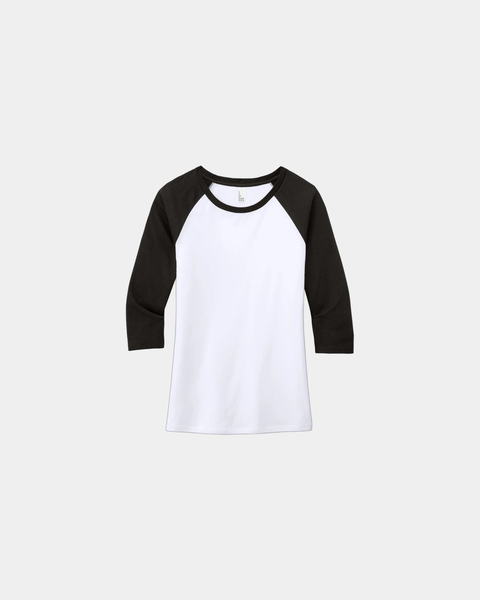 Custom tri-blend raglan women's 3/4-sleeve shirt - Black/ White