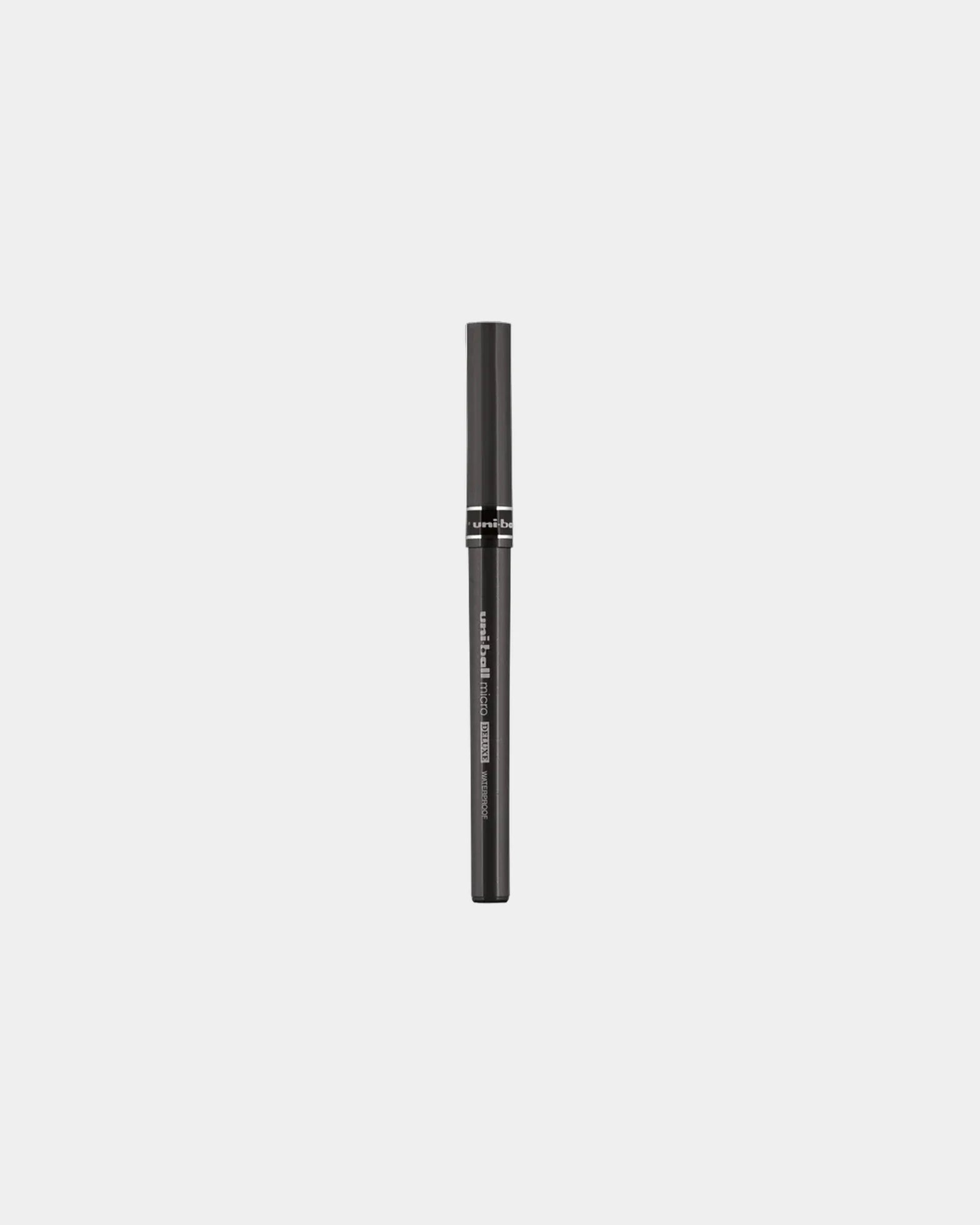 Custom micro point pen with brushed-steel finish - Black
