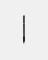 Custom micro point pen with brushed-steel finish - Blue
