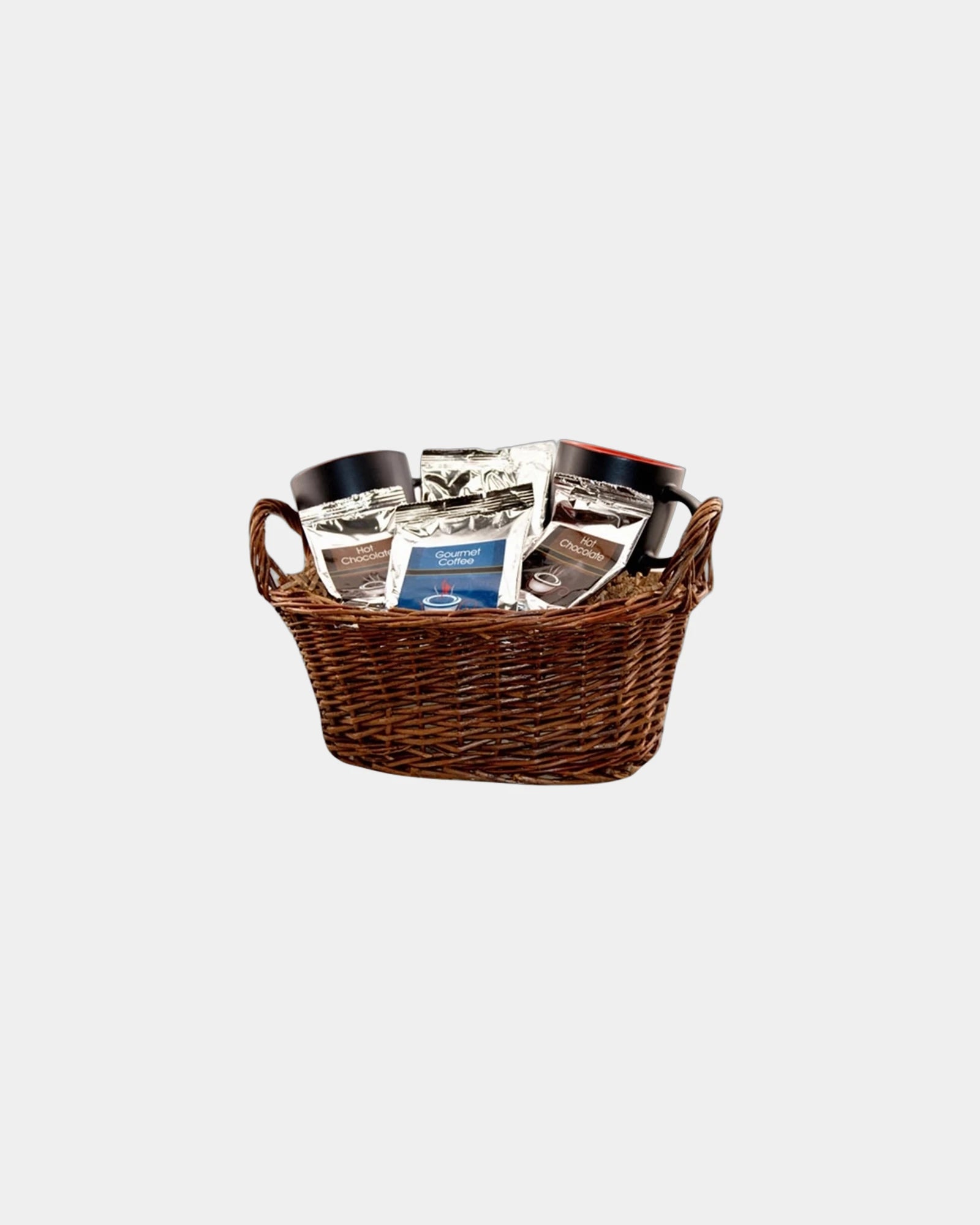 Custom coffee, tea and mug gift basket set - Brown