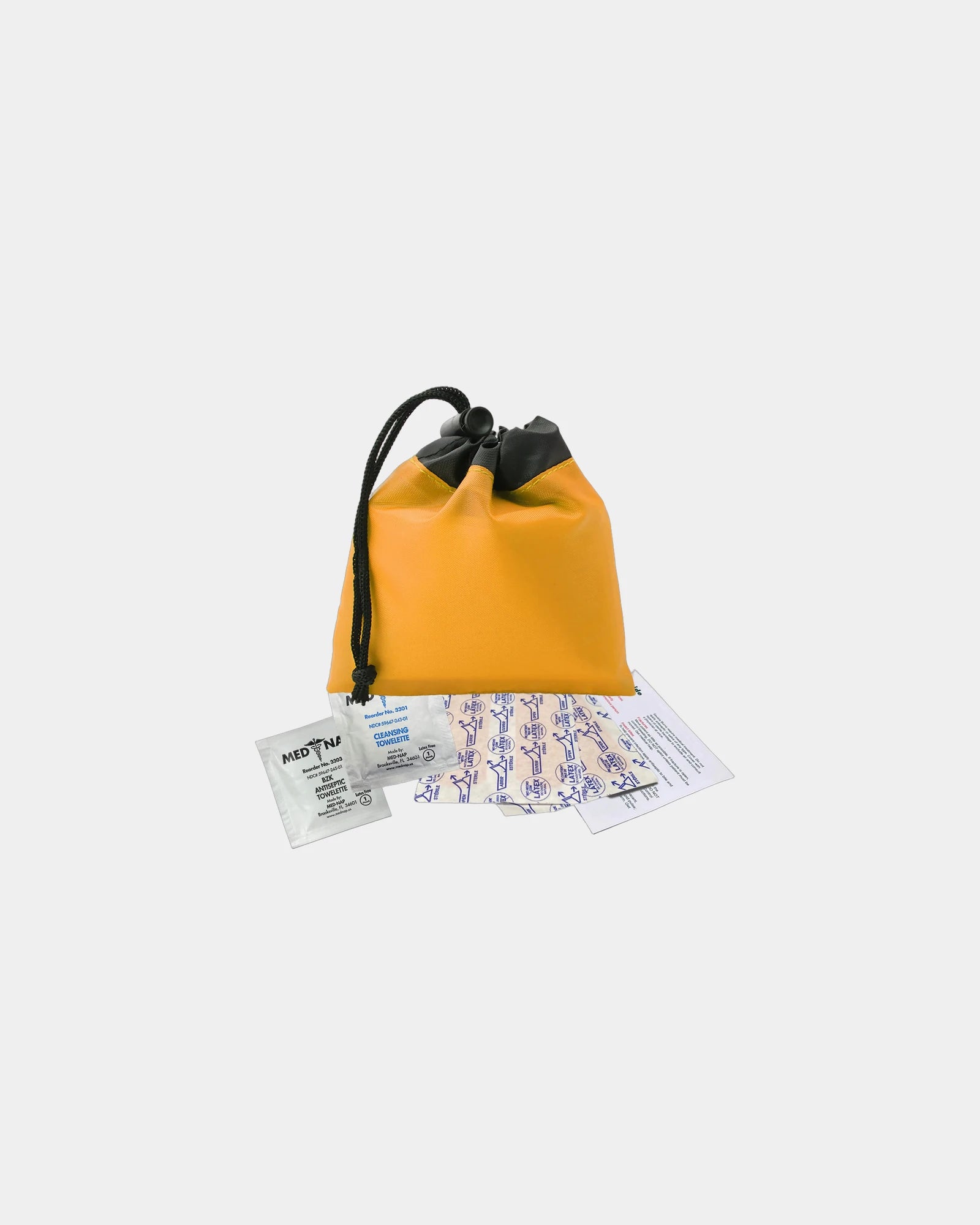 Custom polyester first aid kit cinch pouch - 7 piece - Orange