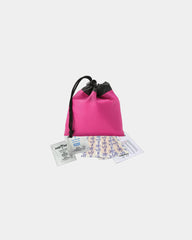 Custom polyester first aid kit cinch pouch - 7 piece - Hot Pink