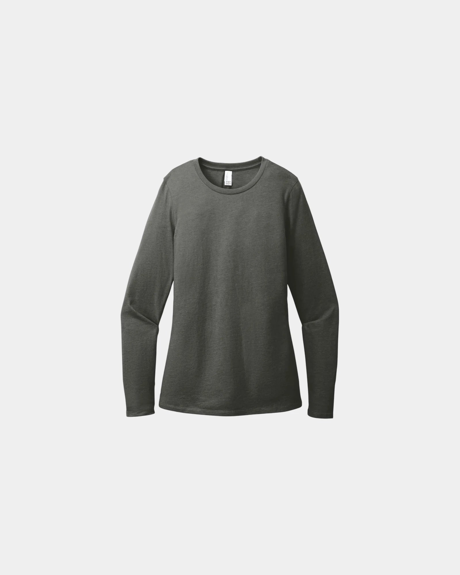 Custom women's long sleeve tee CVC blend t-shirt - Heathered Charcoal