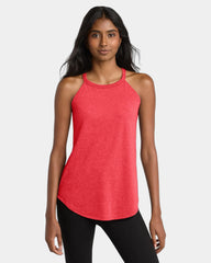 Custom tri-blend women's rocker tank top for teams - Red Frost