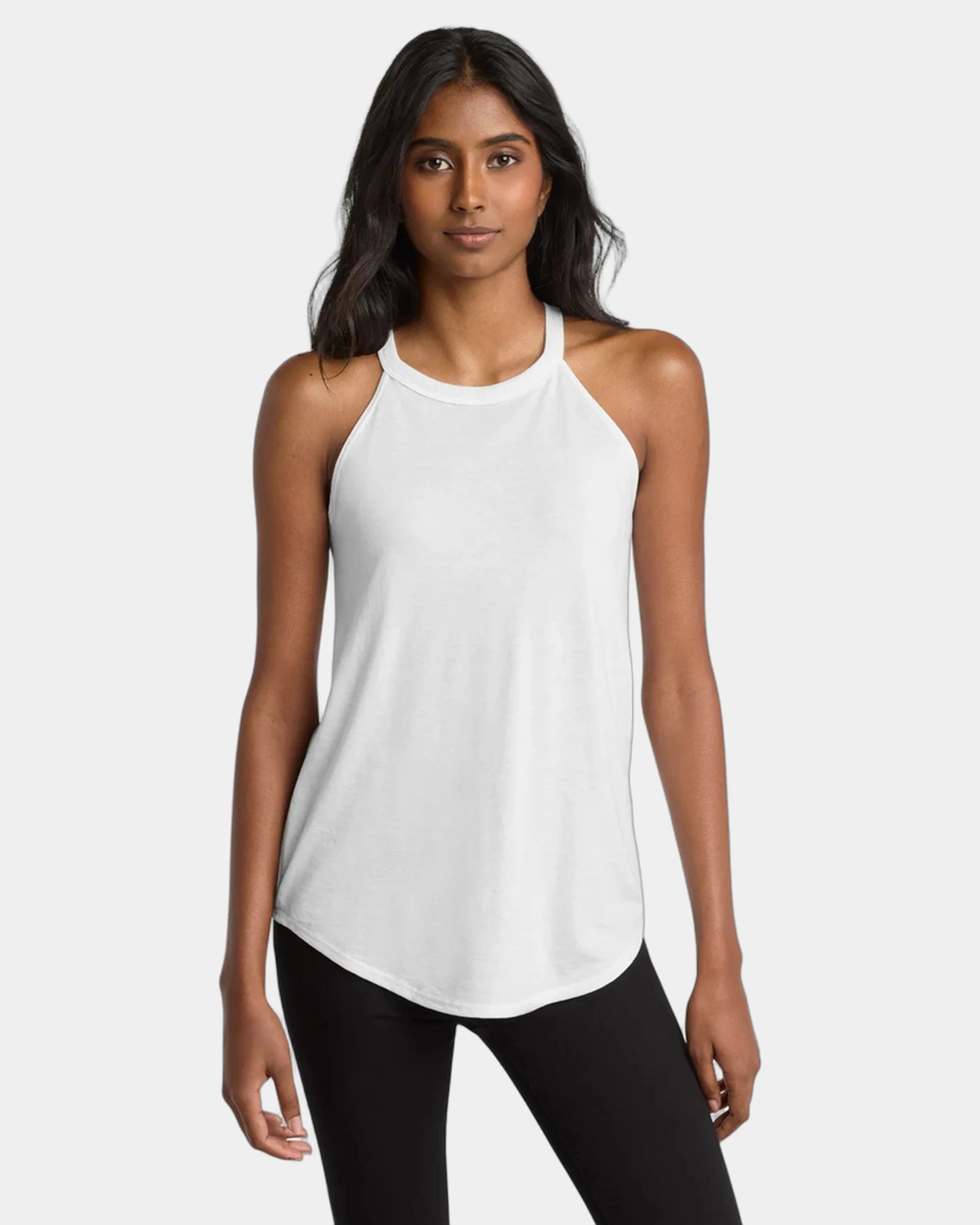 Custom tri-blend women's rocker tank top for teams - White
