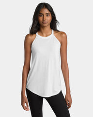 Custom tri-blend women's rocker tank top for teams - White