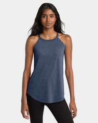 Custom tri-blend women's rocker tank top for teams - Navy Frost