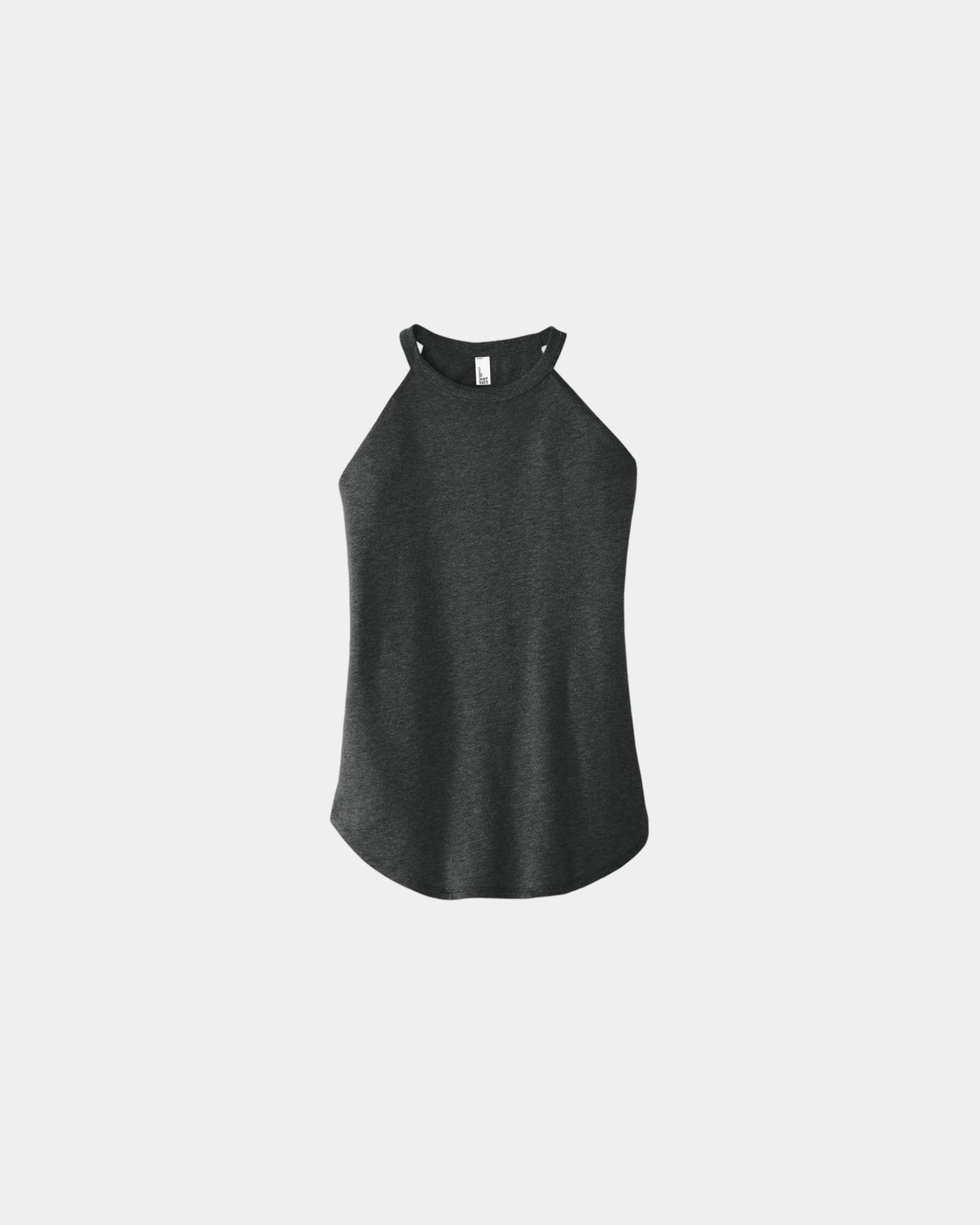 Custom tri-blend women's rocker tank top for teams - Black Frost