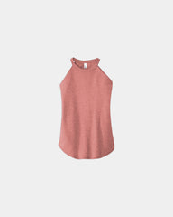 Custom tri-blend women's rocker tank top for teams - Blush Frost