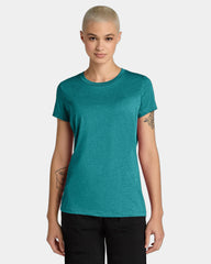 Custom women's cotton/recycled polyester CVC tee - Heathered Teal