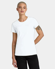 Custom women's cotton/recycled polyester CVC tee - Bright White