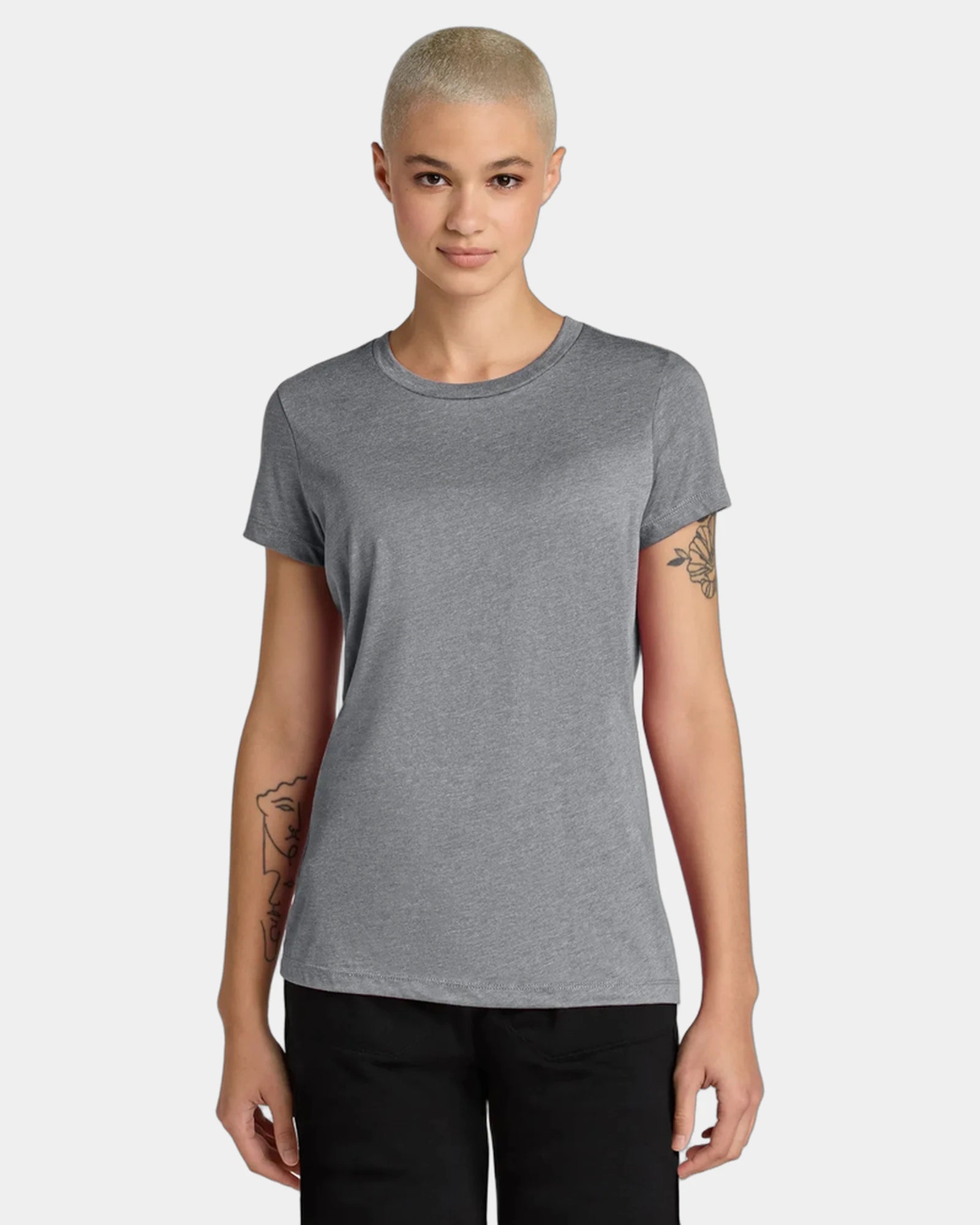 Custom women's cotton/recycled polyester CVC tee - Graphite Heather