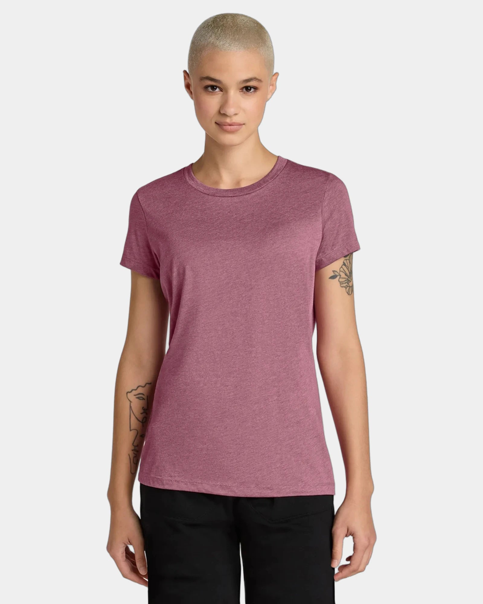 Custom women's cotton/recycled polyester CVC tee - Orchid Haze Heather