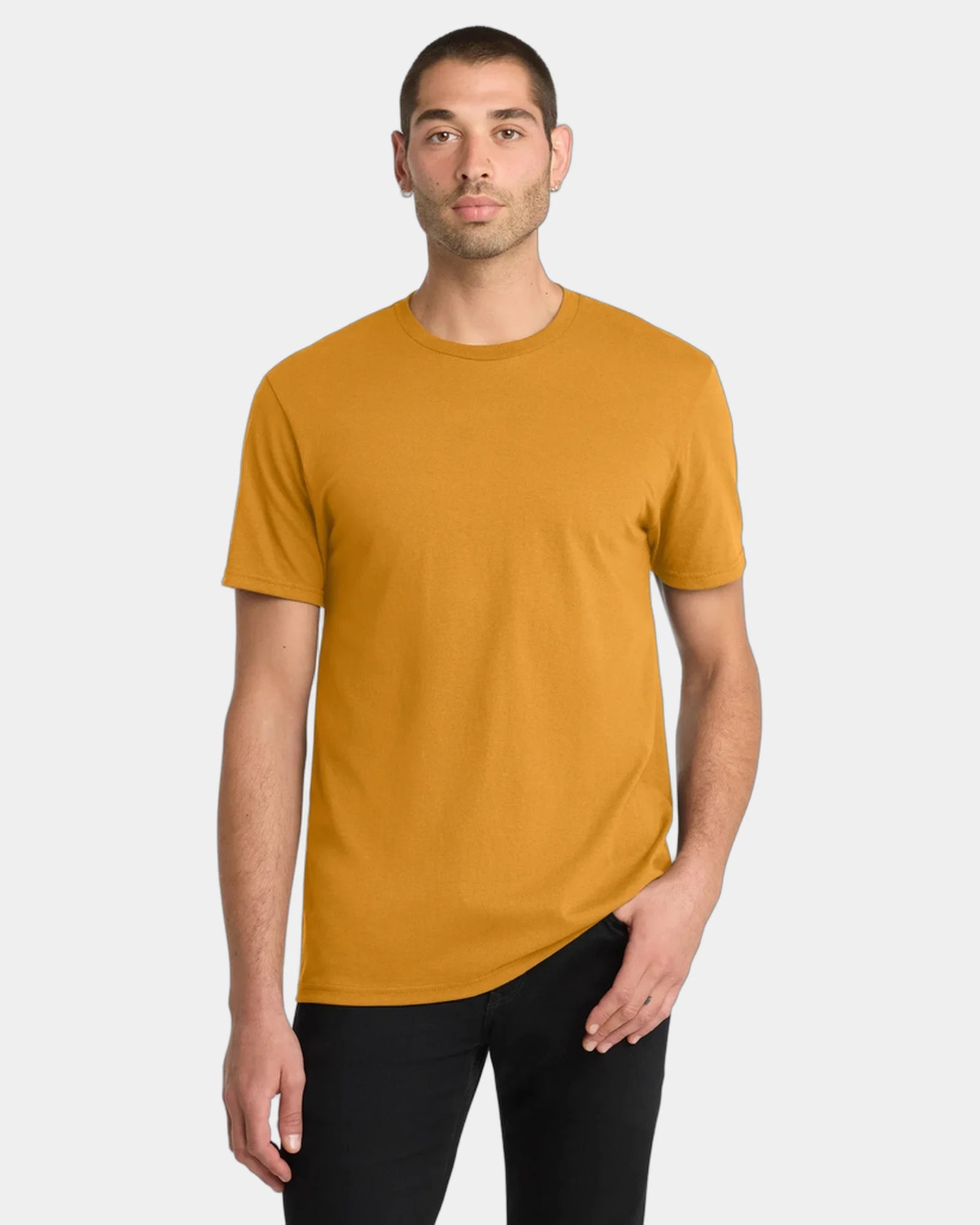 Custom cotton concert tee for men's casual wear - Gold