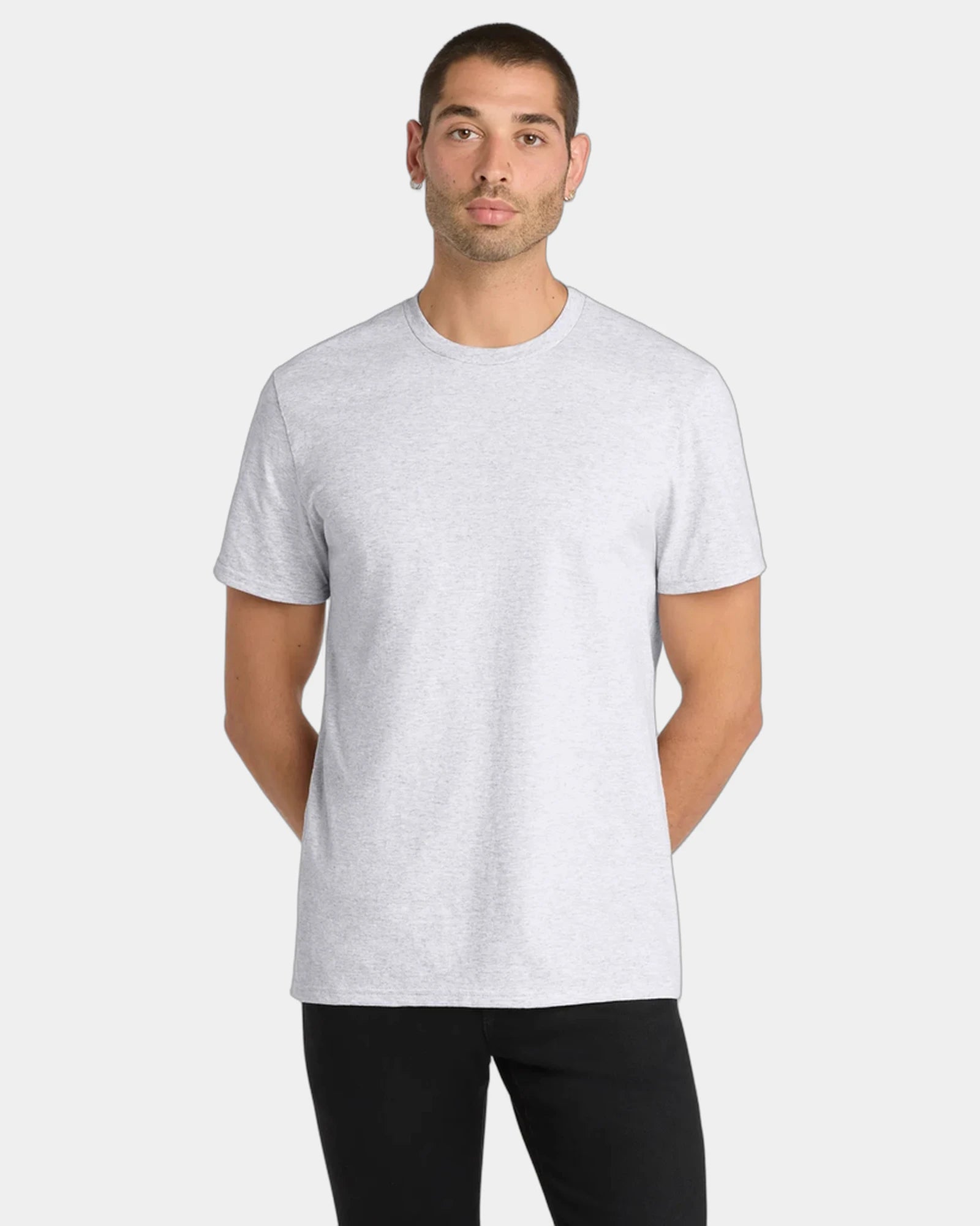 Custom cotton concert tee for men's casual wear - White Heather
