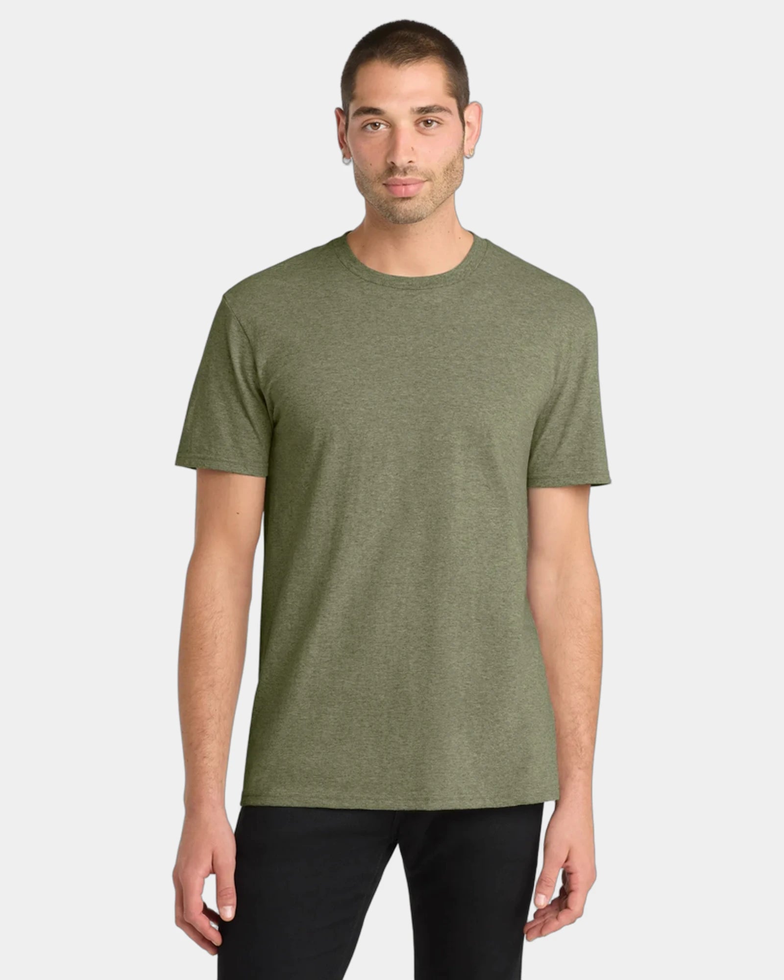 Custom cotton concert tee for men's casual wear - Military Green Frost