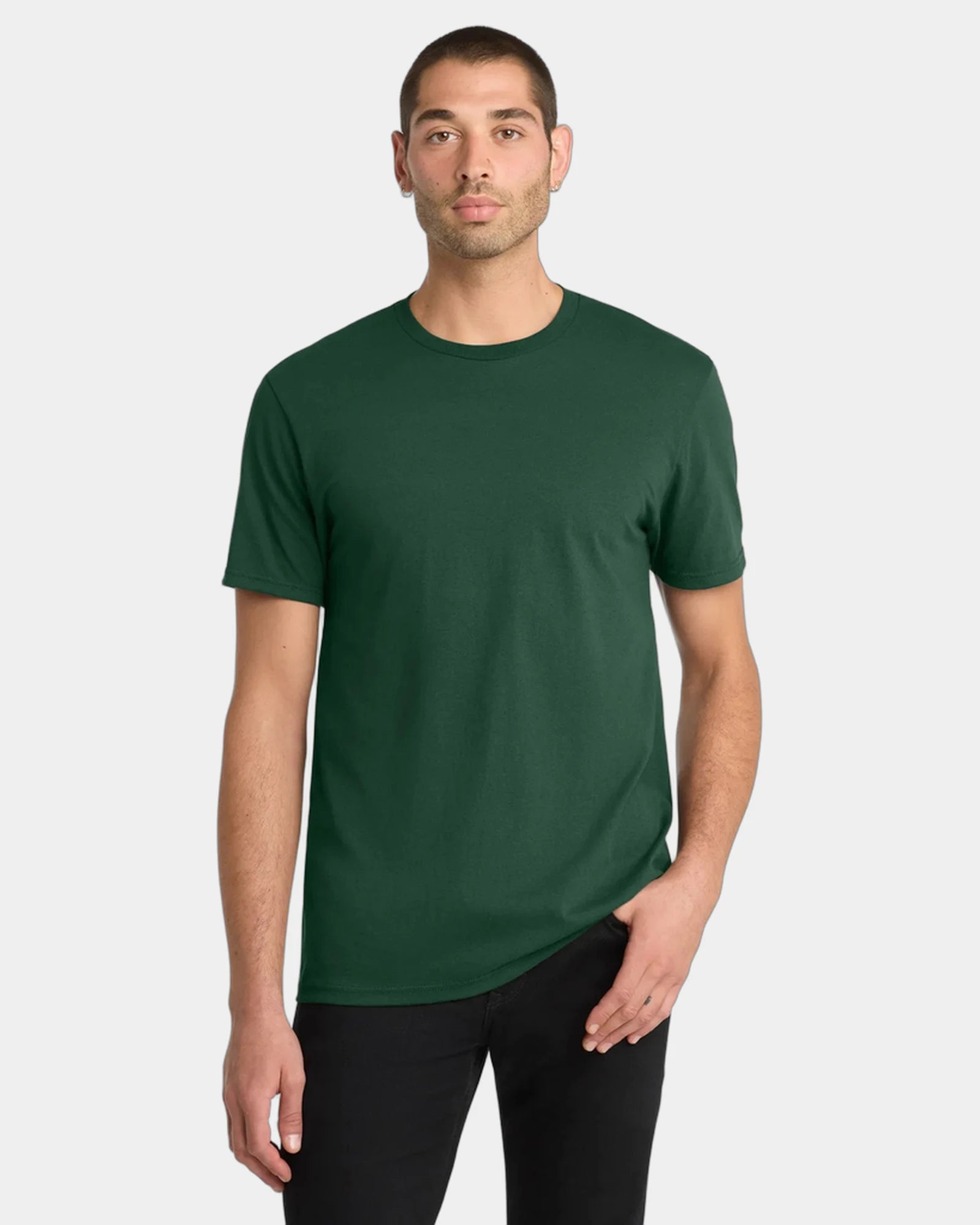 Custom cotton concert tee for men's casual wear - Forest Green