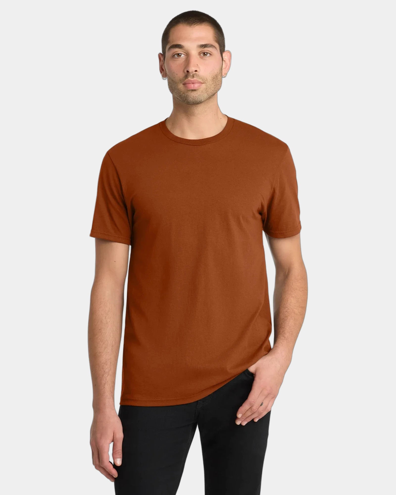Custom cotton concert tee for men's casual wear - Burnt Orange