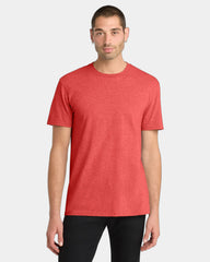 Custom cotton concert tee for men's casual wear - New Red Heather