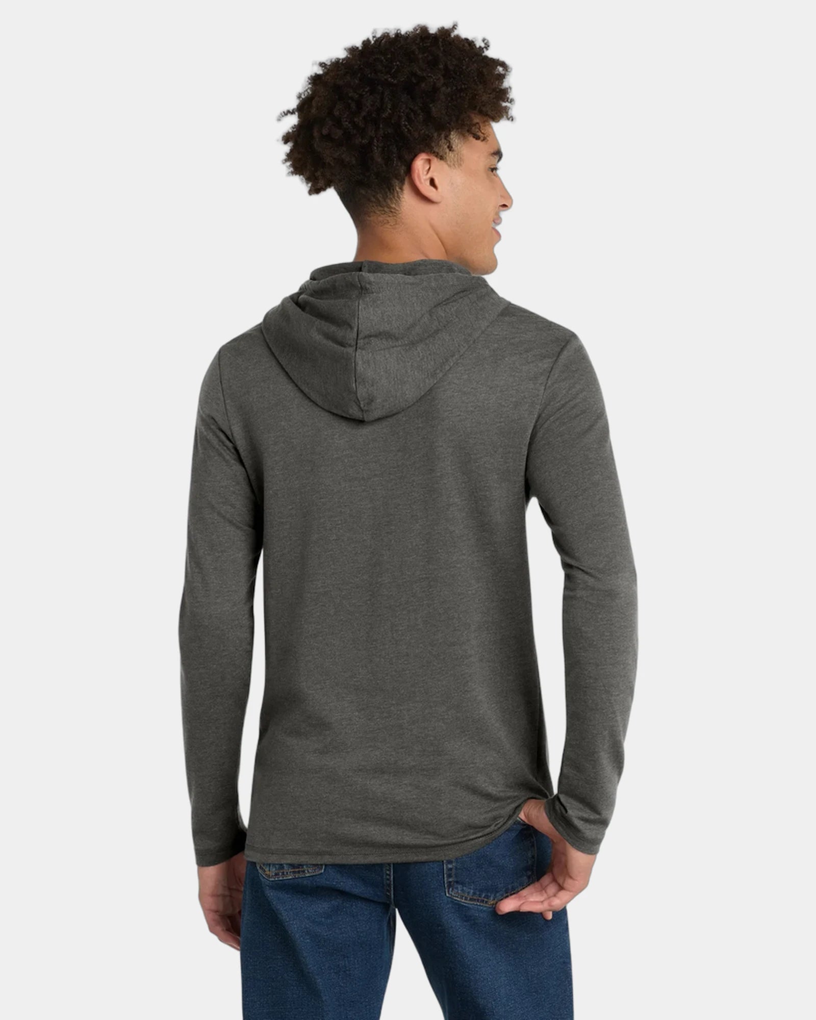 Custom French terry hoodie featherweight pullover - Washed Coal