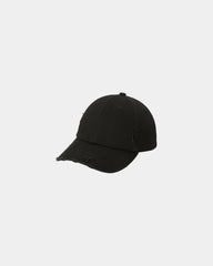 Custom distressed cotton twill low-profile cap - Black