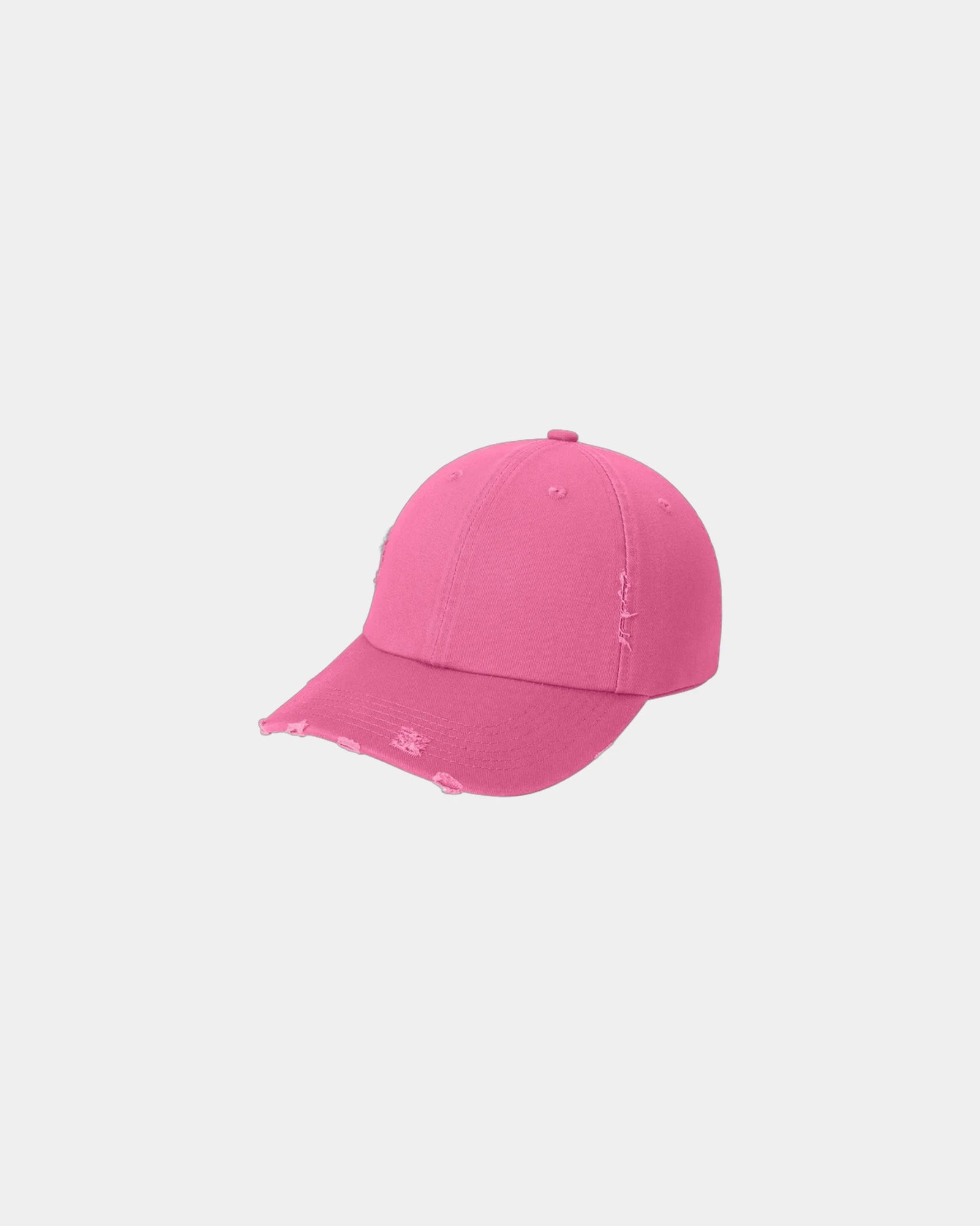 Custom distressed cotton twill low-profile cap - True Pink