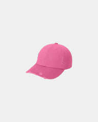 Custom distressed cotton twill low-profile cap - True Pink
