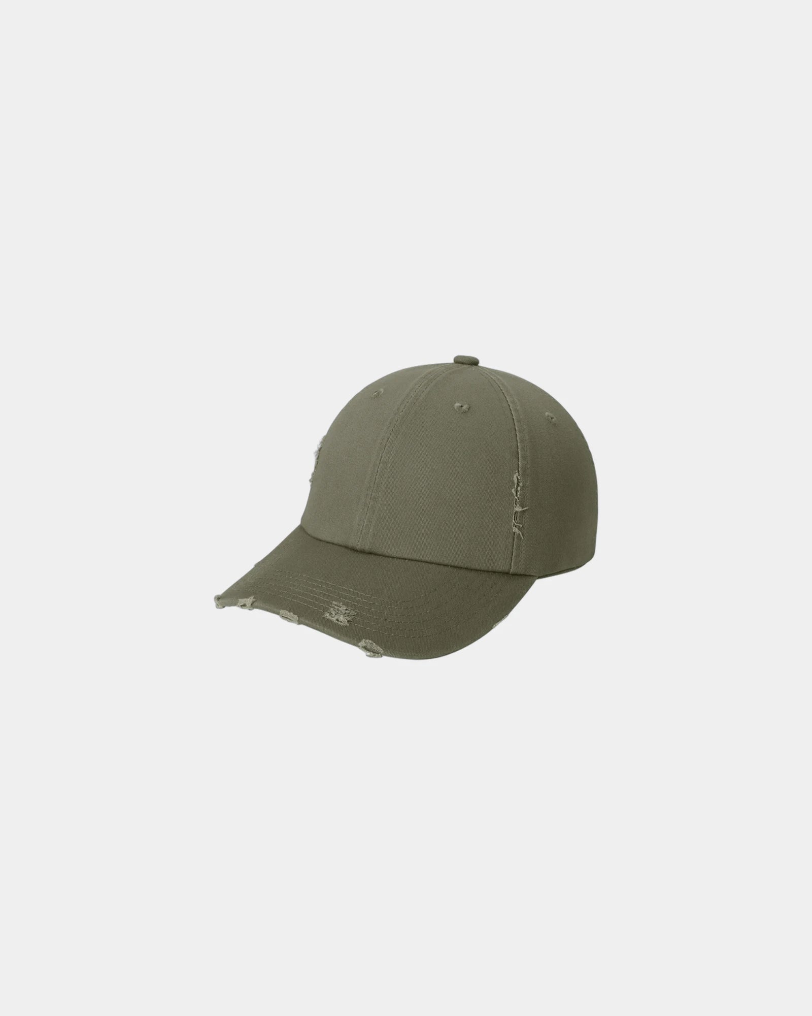 Custom distressed cotton twill low-profile cap - Light Olive