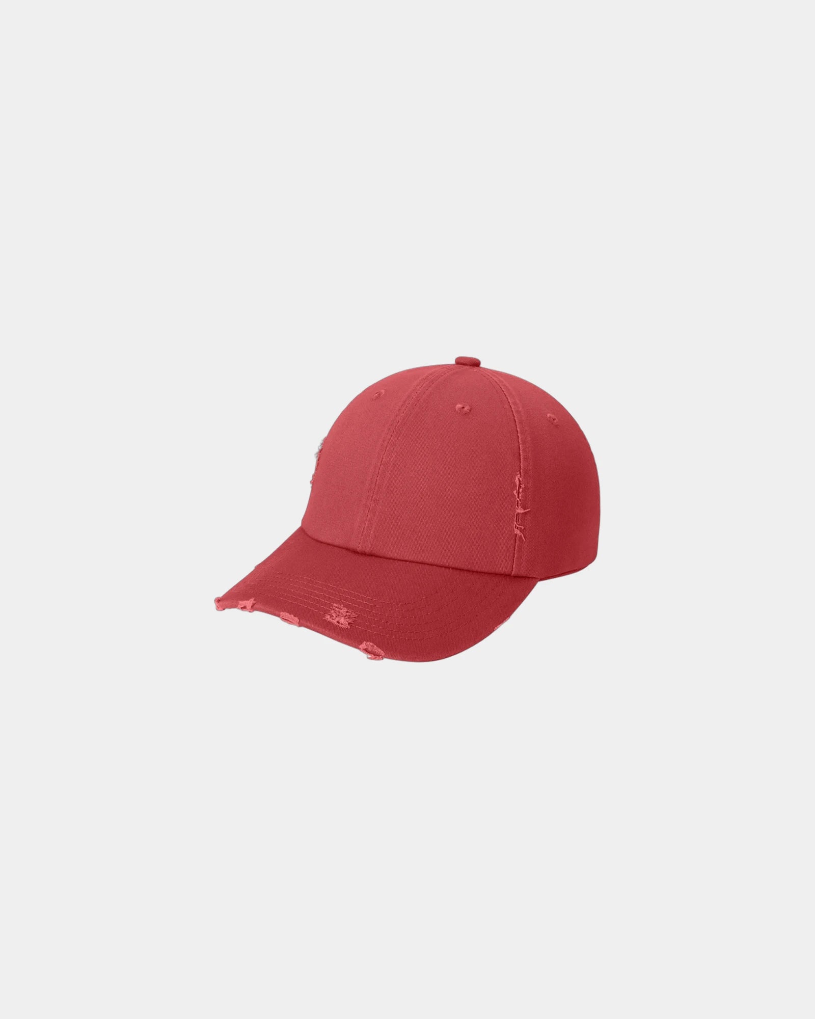 Custom distressed cotton twill low-profile cap - Dashing Red