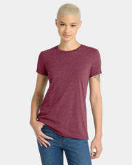 Custom ring spun cotton women's tee 4.3 oz soft fit - Heathered Cardinal