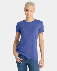 Custom ring spun cotton women's tee 4.3 oz soft fit - Royal Frost