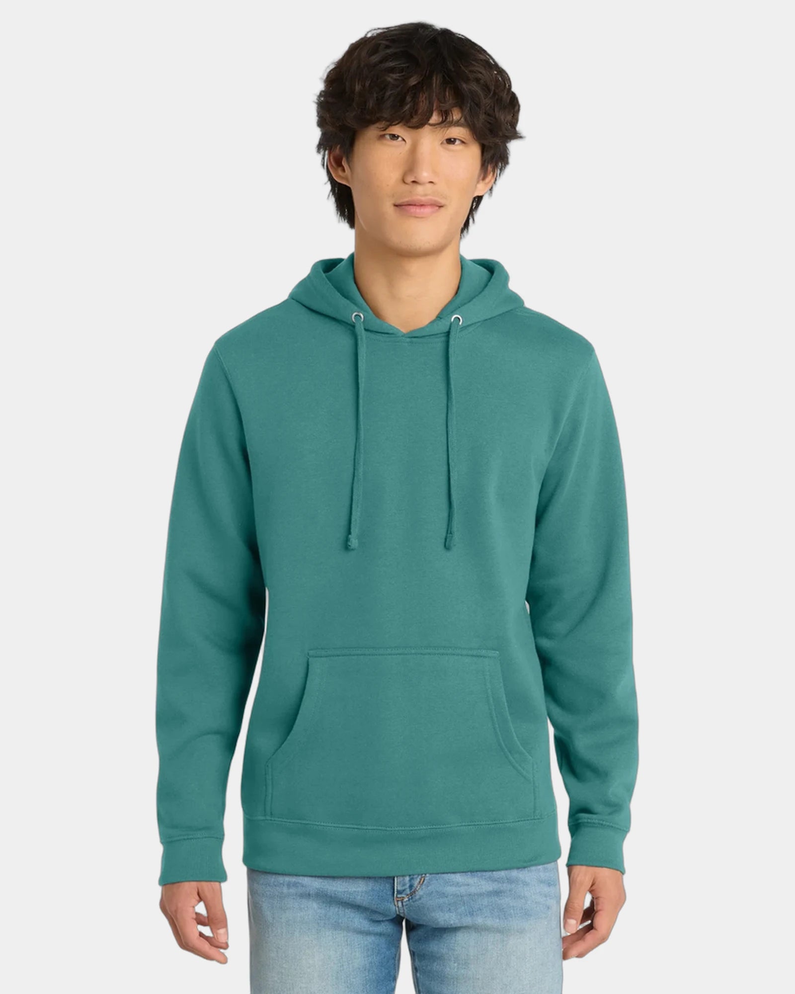 Custom fleece hoodie 8.3 oz cotton/poly blend - Eucalyptus Blue