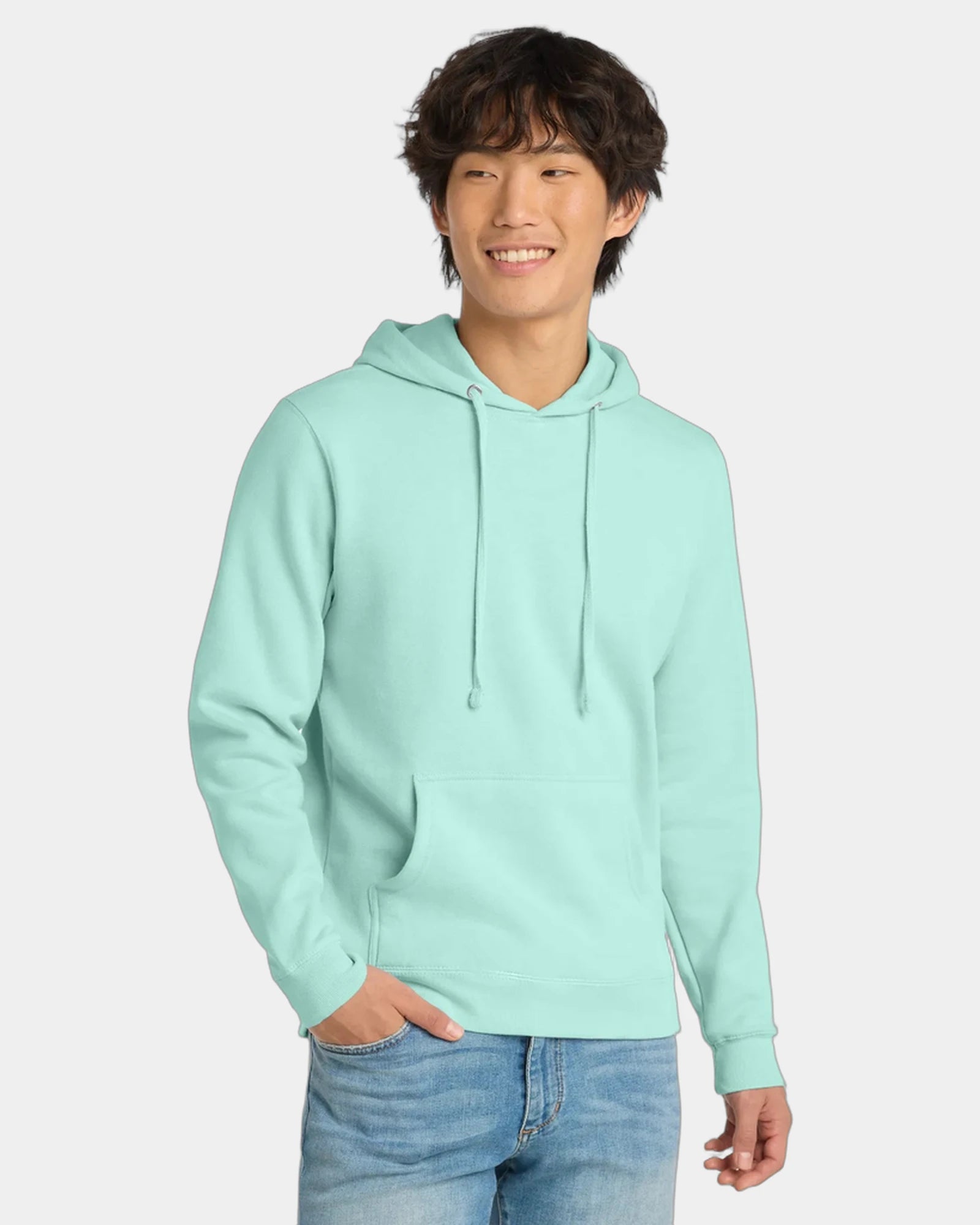 Custom fleece hoodie 8.3 oz cotton/poly blend - Sea Mist