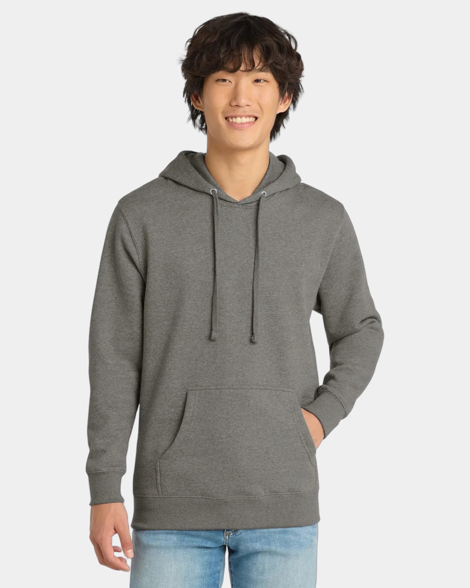 Custom fleece hoodie 8.3 oz cotton/poly blend - Grey Frost