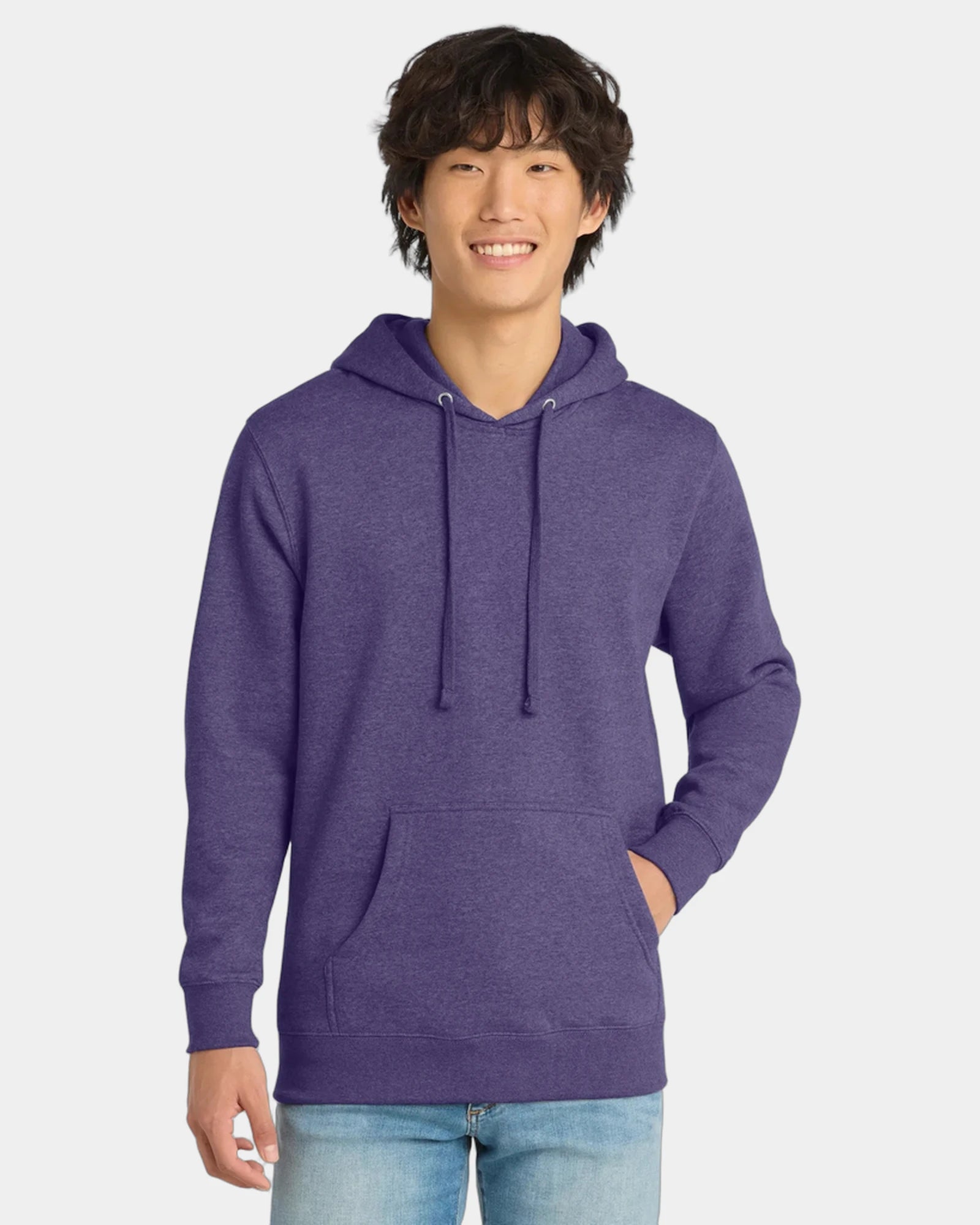 Custom fleece hoodie 8.3 oz cotton/poly blend - Heathered Purple