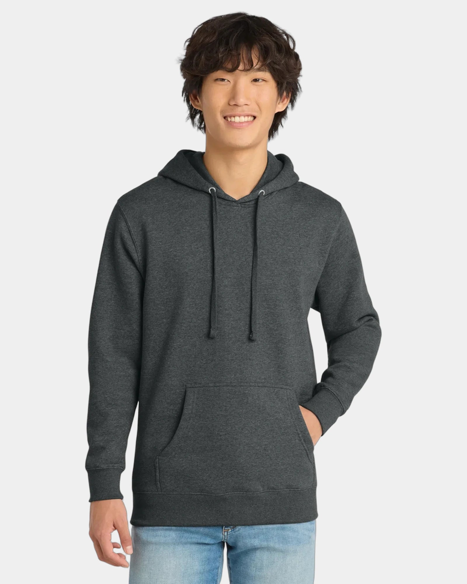 Custom fleece hoodie 8.3 oz cotton/poly blend - Heathered Charcoal