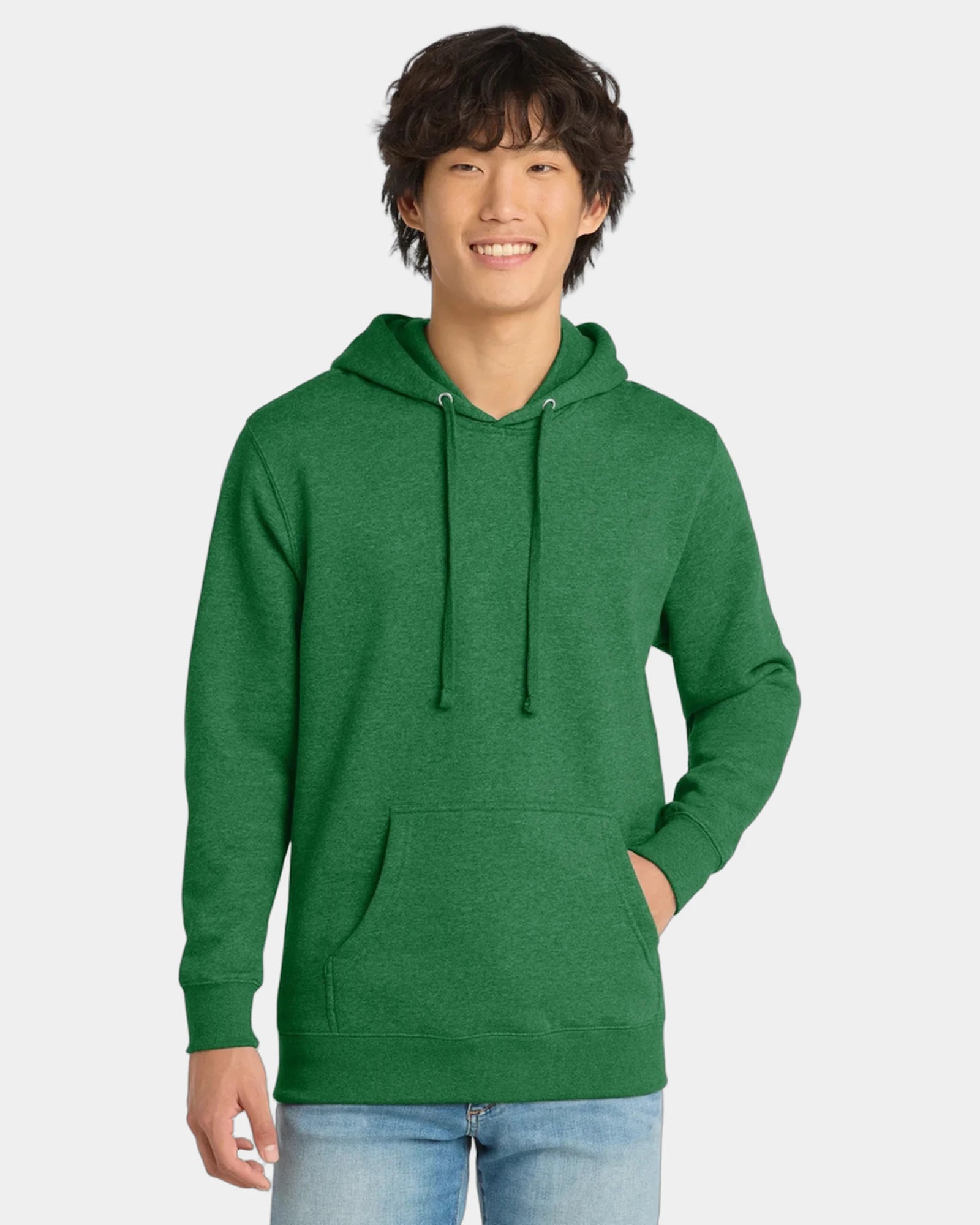 Custom fleece hoodie 8.3 oz cotton/poly blend - Heathered Kelly Green