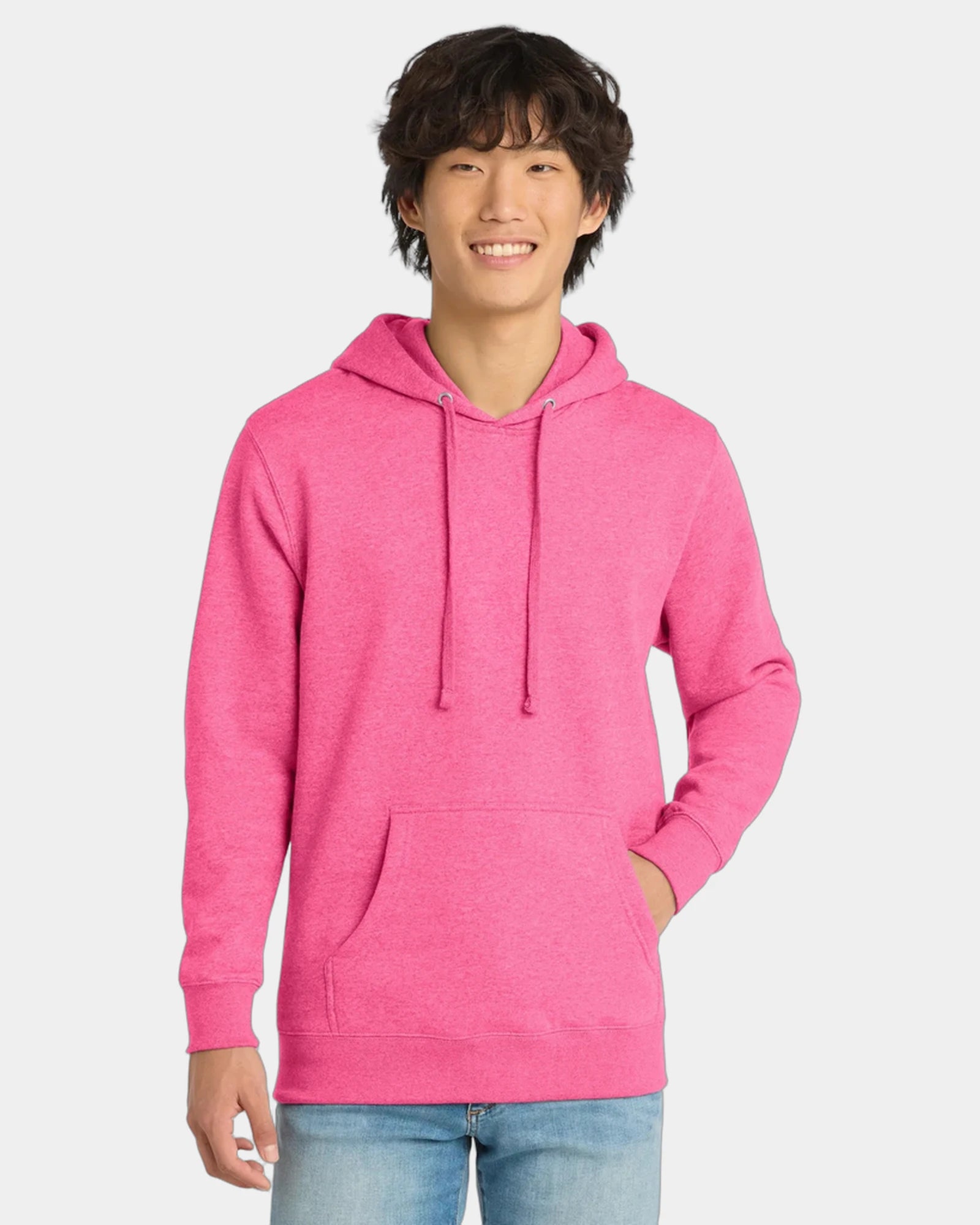 Custom fleece hoodie 8.3 oz cotton/poly blend - Awareness Pink Heather