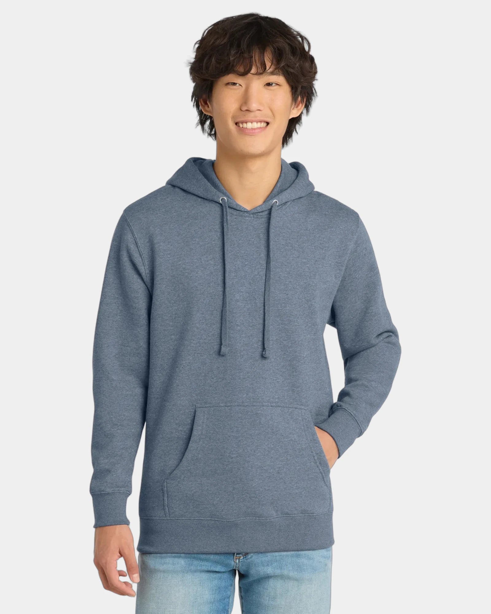 Custom fleece hoodie 8.3 oz cotton/poly blend - Flint Blue Heather