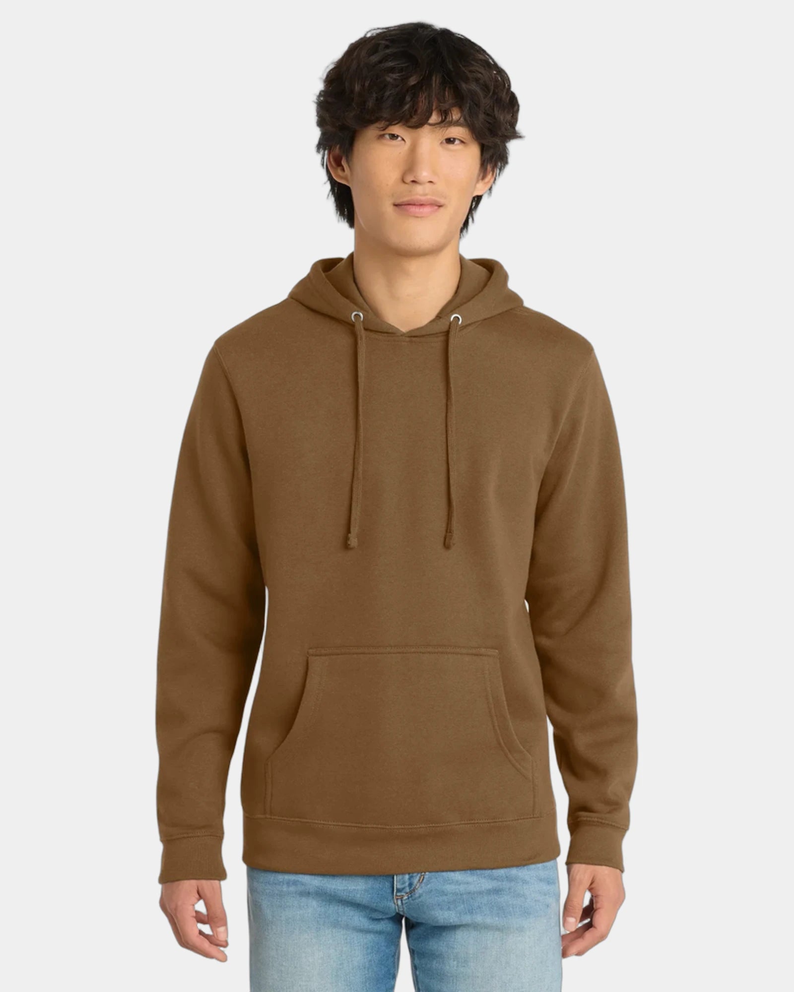 Custom fleece hoodie 8.3 oz cotton/poly blend - Duck Brown