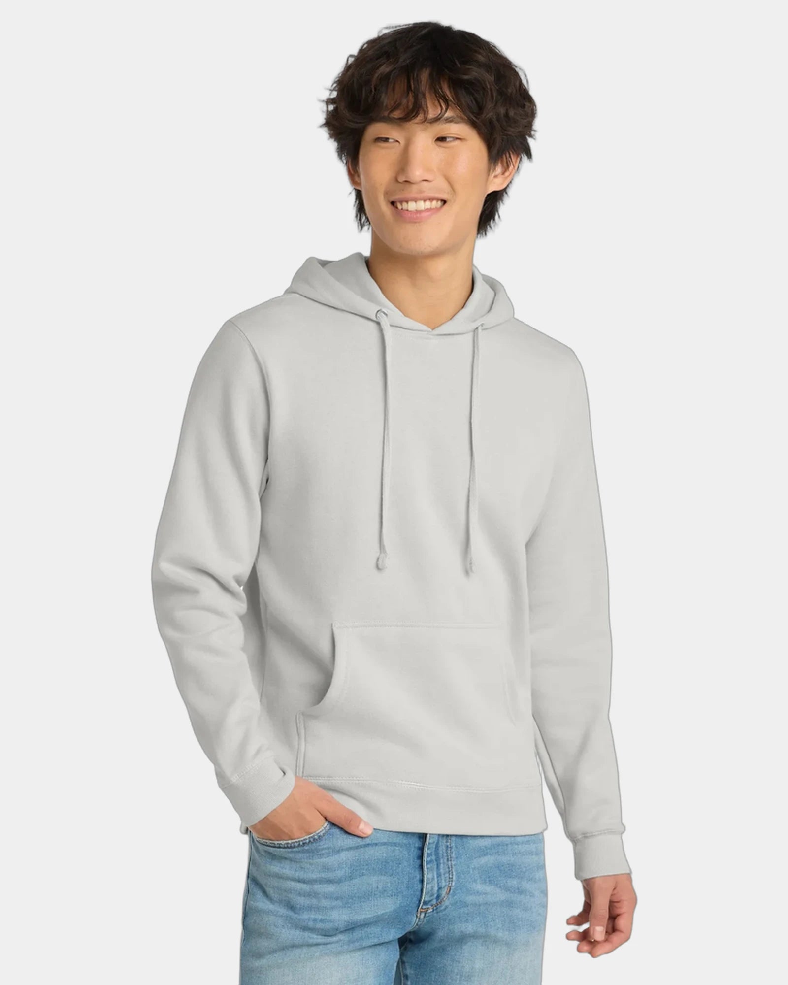 Custom fleece hoodie 8.3 oz cotton/poly blend - White Smoke