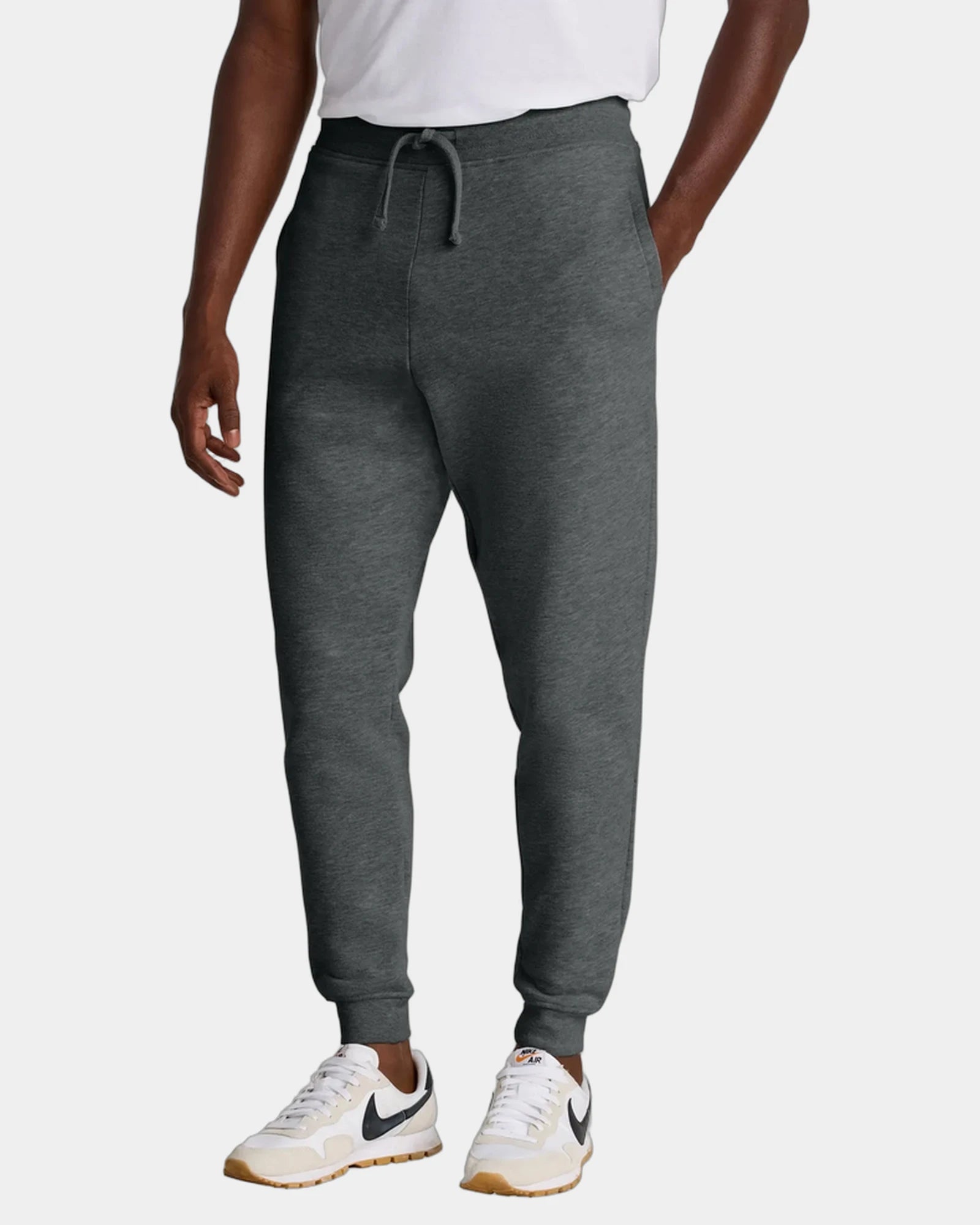 Custom fleece jogger sweatpants for companies and teams - Heathered Charcoal