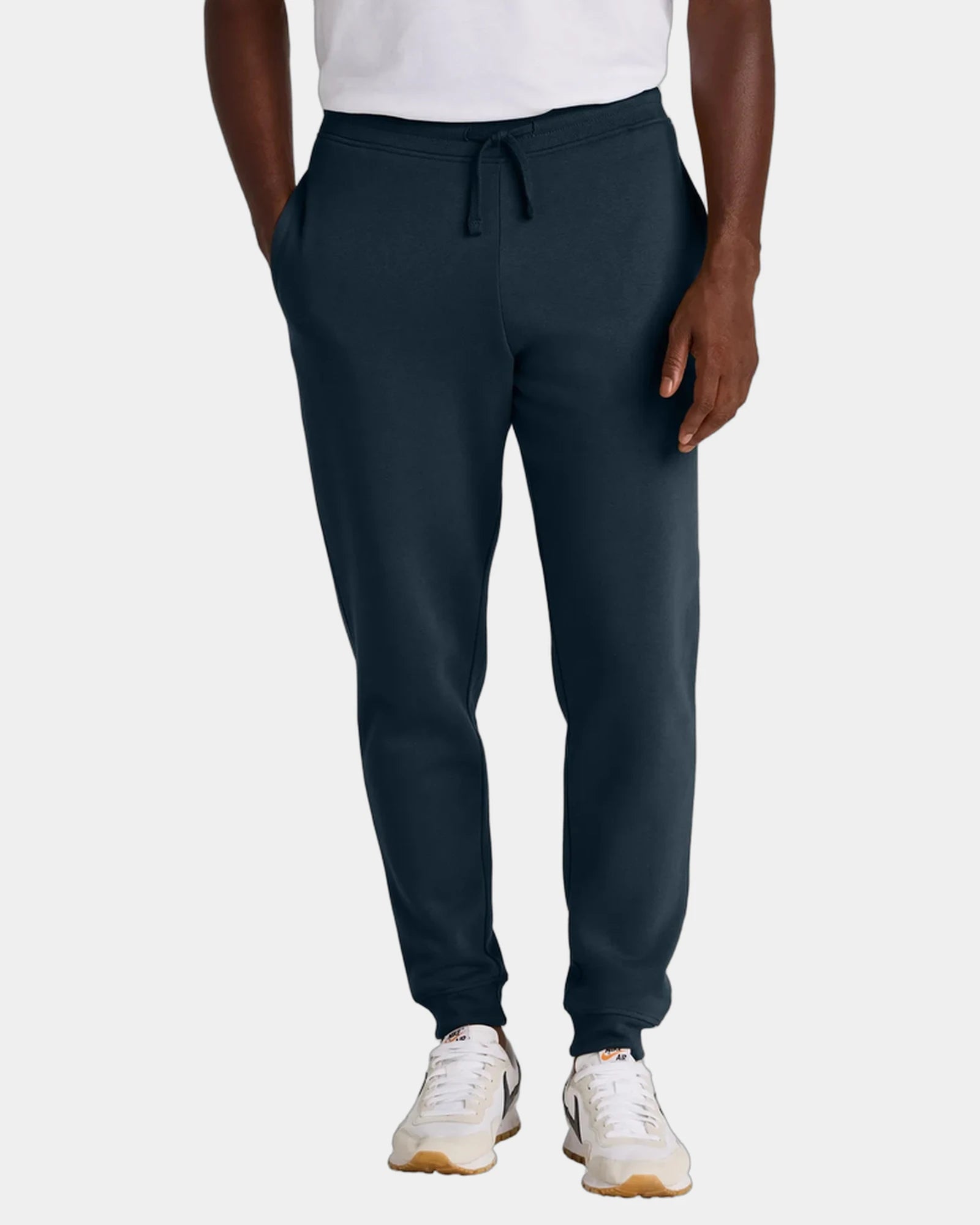 Custom fleece jogger sweatpants for companies and teams - New Navy