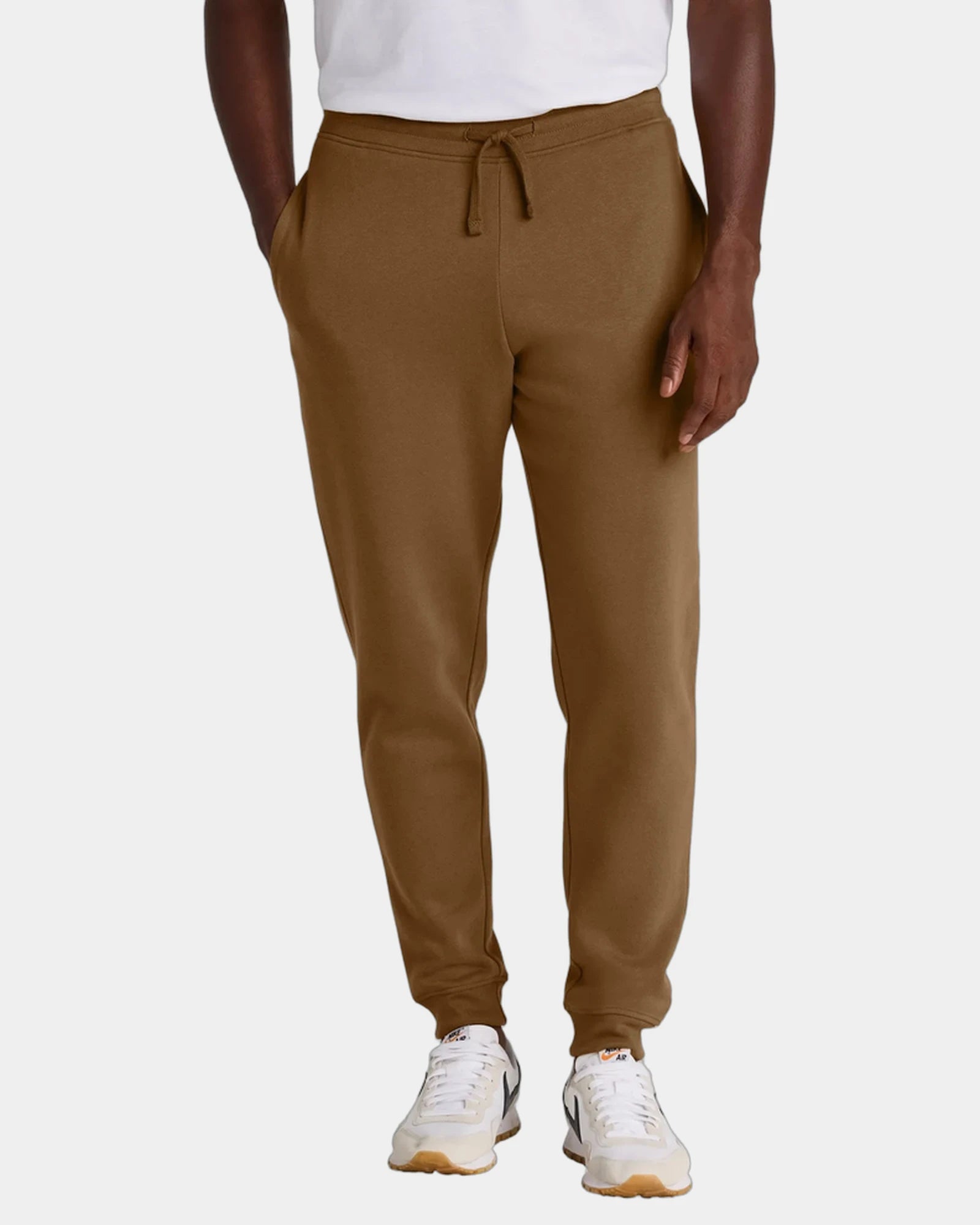 Custom fleece jogger sweatpants for companies and teams - Duck Brown