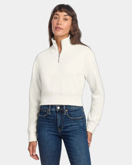 Custom fleece half-zip pullover for women - Gardenia