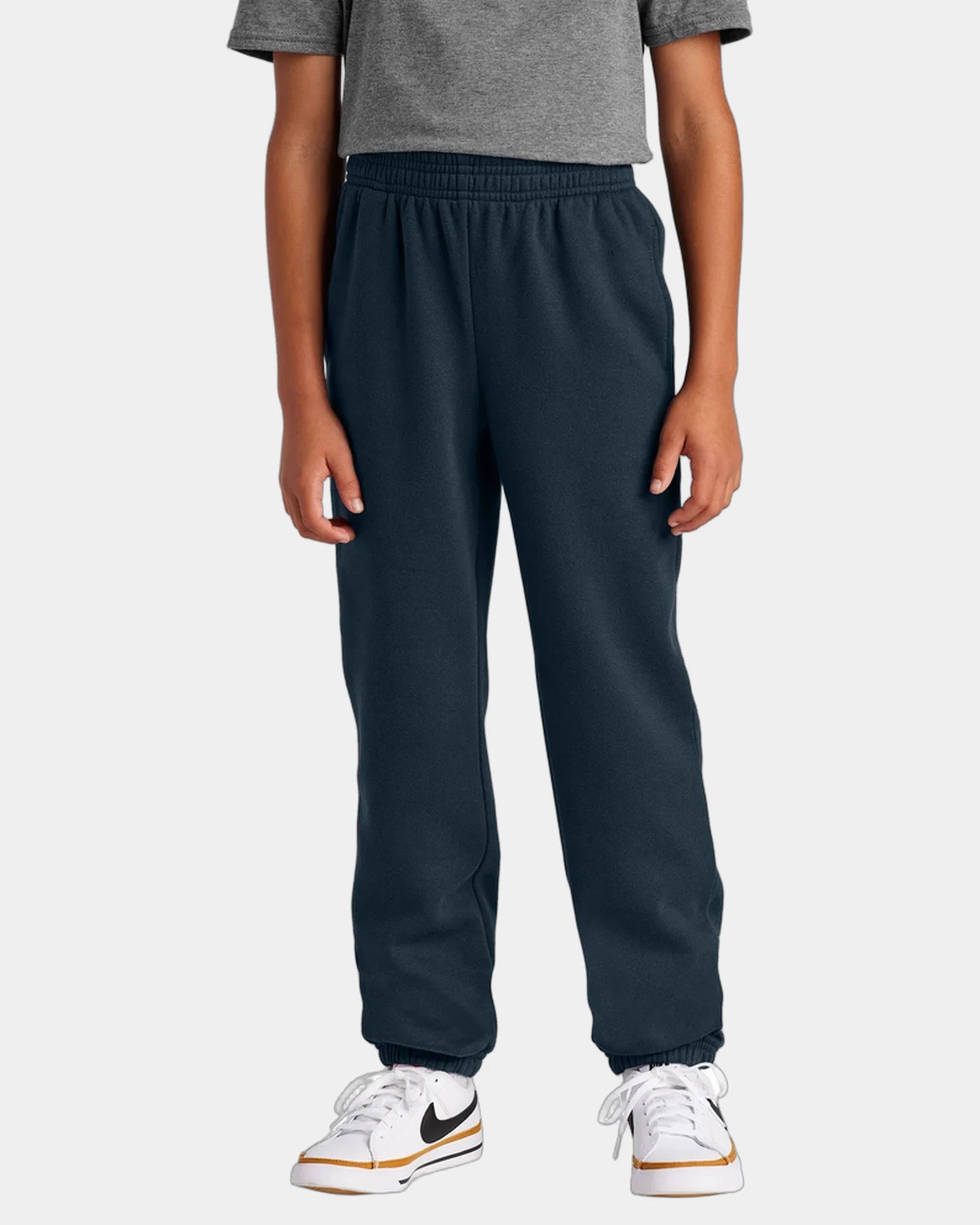 Custom fleece youth sweatpants with elastic cuffs - New Navy
