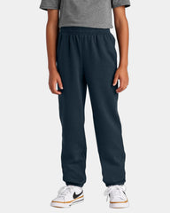 Custom fleece youth sweatpants with elastic cuffs - New Navy