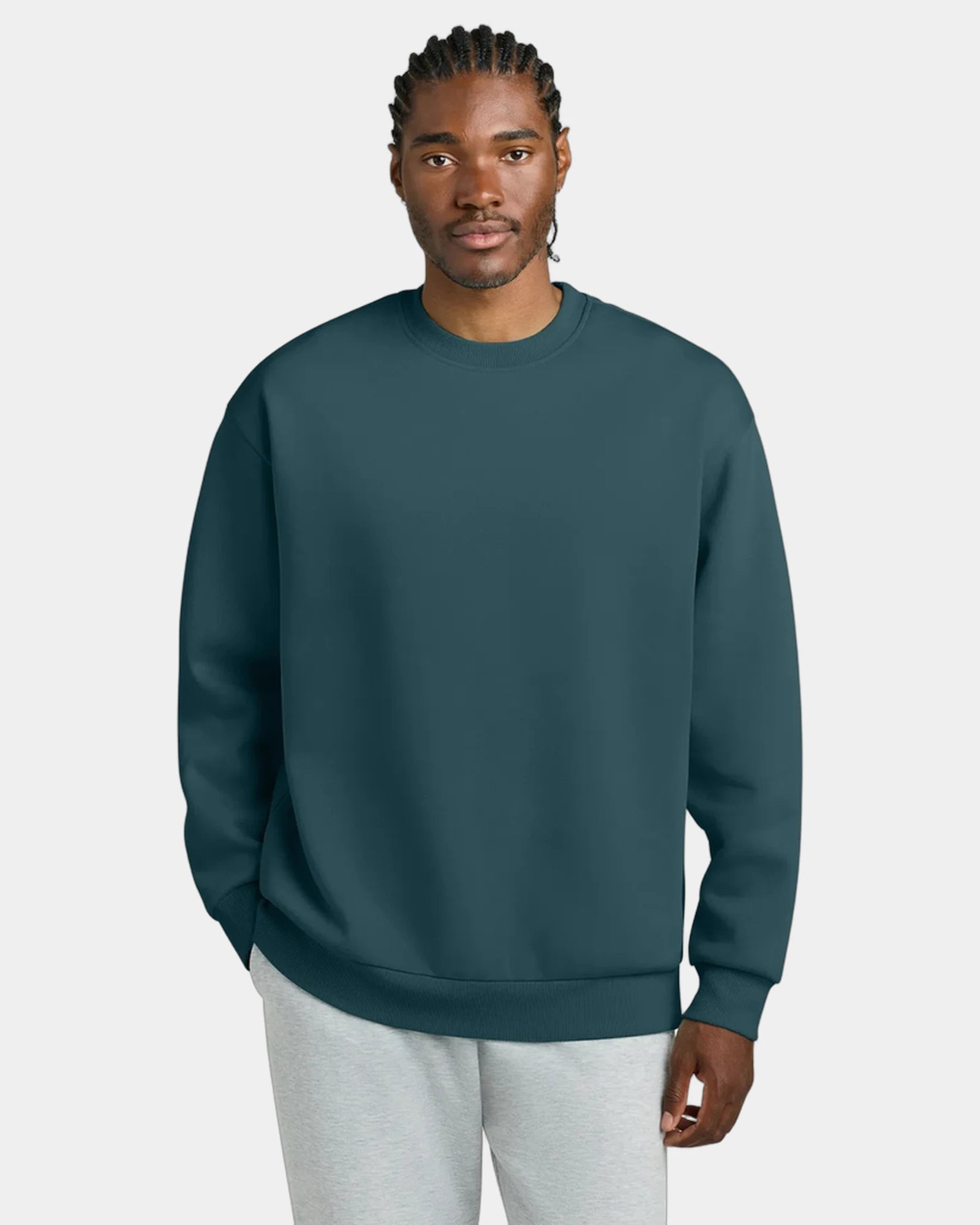 Custom heavyweight fleece crewneck sweatshirt, unisex - Deep Cyan