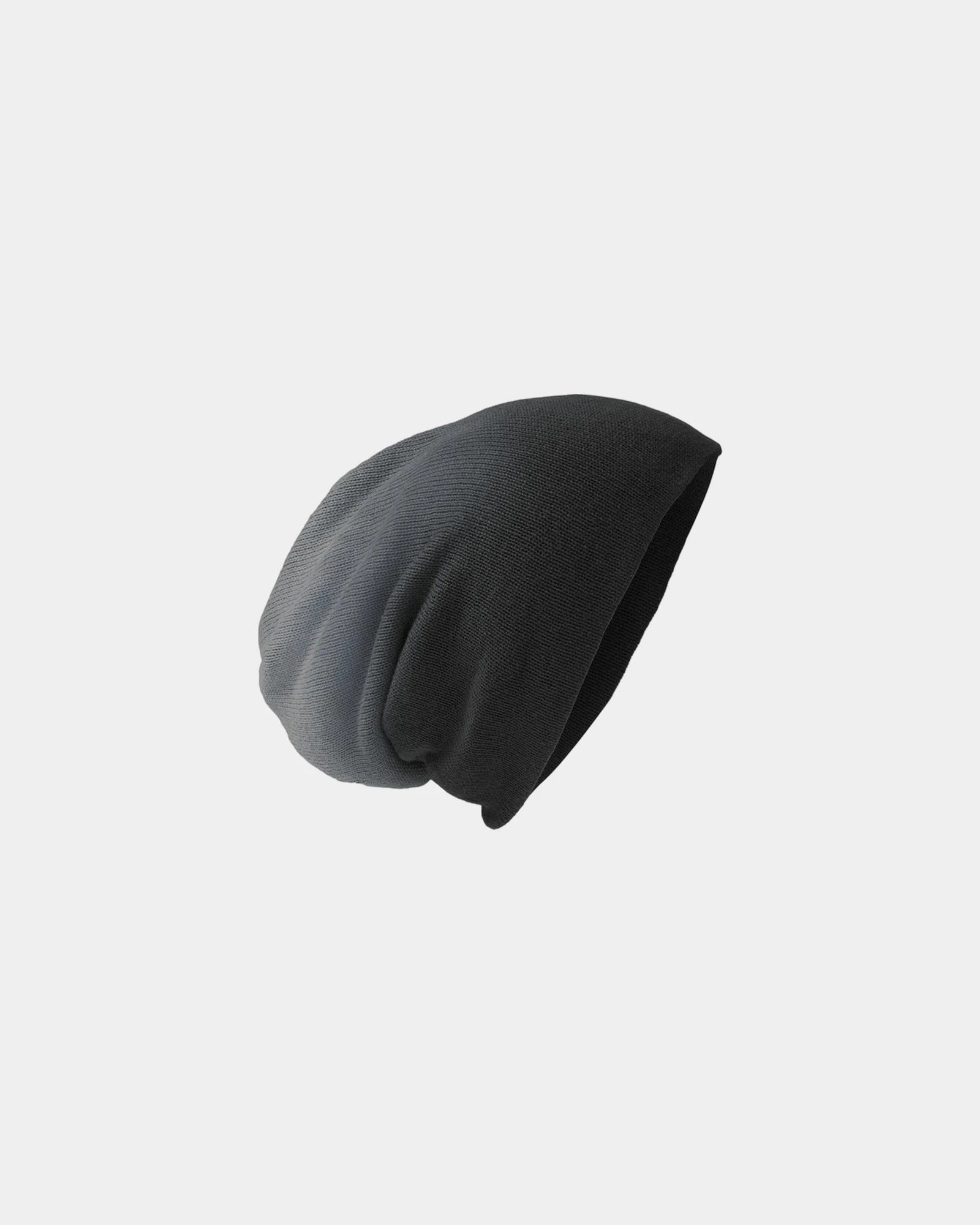 Custom knit slouch beanie for teams and company events - Black Dip Dye
