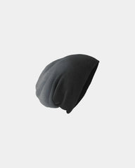 Custom knit slouch beanie for teams and company events - Black Dip Dye